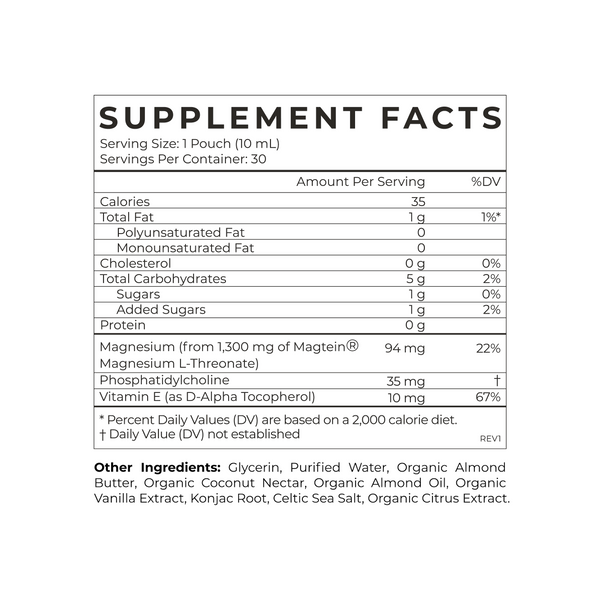 Magnesium L-Threonate Supplement Facts