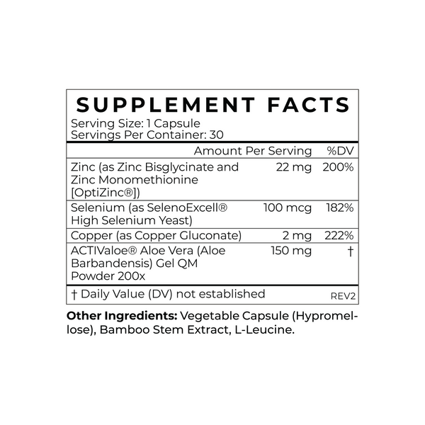 ZINC Complex Supplement Facts